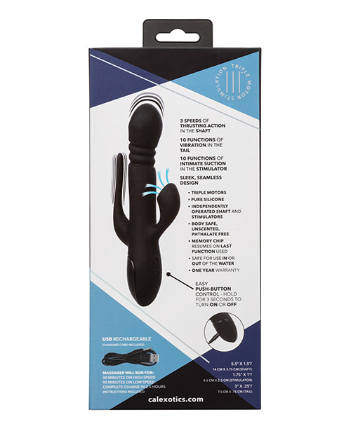 III Triple Euphoria Rechargeable Silicone Triple Vibrator - Black