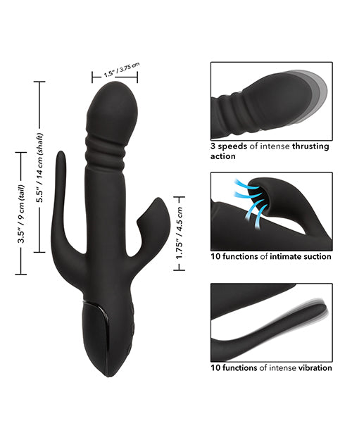 III Triple Euphoria Rechargeable Silicone Triple Vibrator - Black