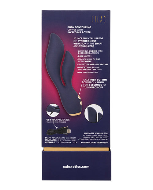 Chic Lilac Rechargeable Silicone Rabbit Vibrator - Blue