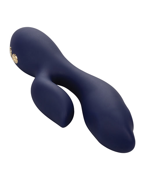 Chic Blossom Rechargeable Silicone Rabbit Vibrator - Blue