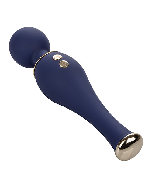 Chic Poppy Rechargeable Silicone Wand Massager - Blue