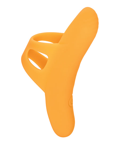 Neon Vibes The Pleasure Vibe Rechargeable Silicone Finger Vibrator - Orange
