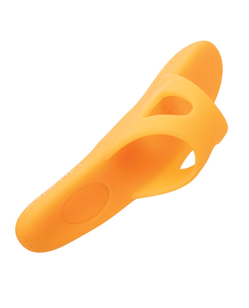 Neon Vibes The Pleasure Vibe Rechargeable Silicone Finger Vibrator - Orange