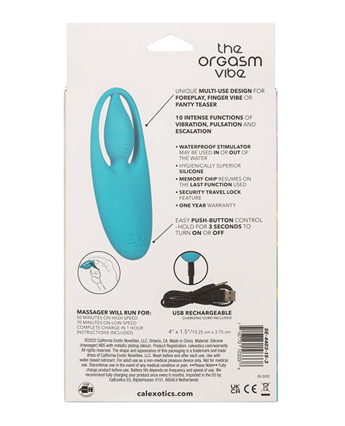 Neon Vibes The Orgasm Vibe Rechargeable Silicone Finger Vibrator - Blue