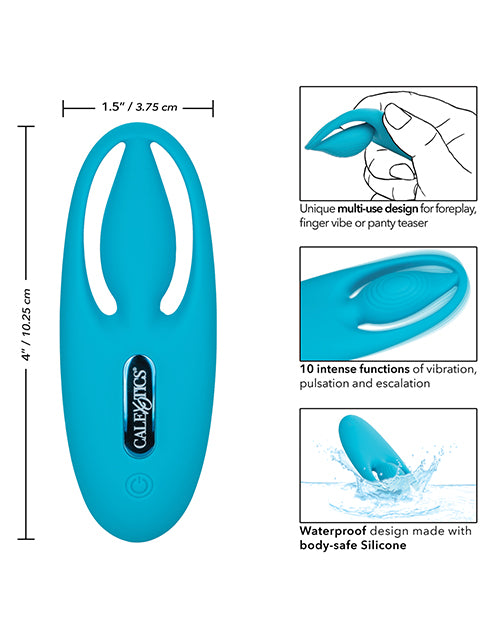 Neon Vibes The Orgasm Vibe Rechargeable Silicone Finger Vibrator - Blue