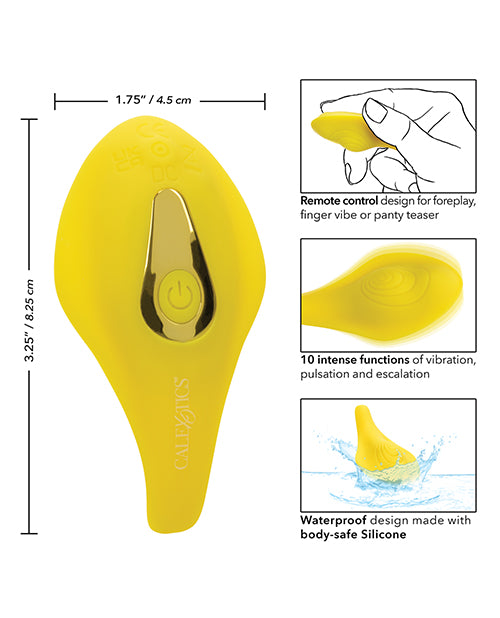Neon Vibes The Secret Vibe Rechargeable Silicone Vibrator with Remote Control - Yellow