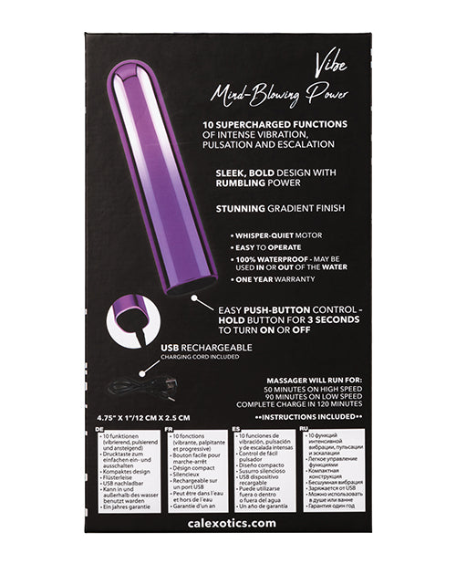 Glam Vibe Rechargeable Bullet Vibrator - Purple