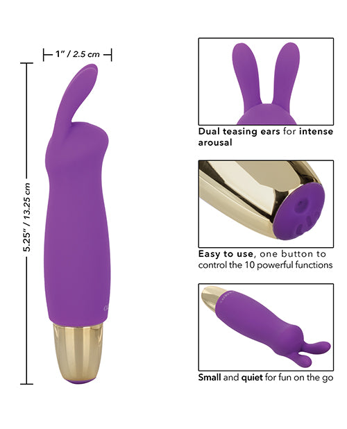 Slay #BuzzMe Rechargeable Silicone Rabbit Ears Bullet - Purple