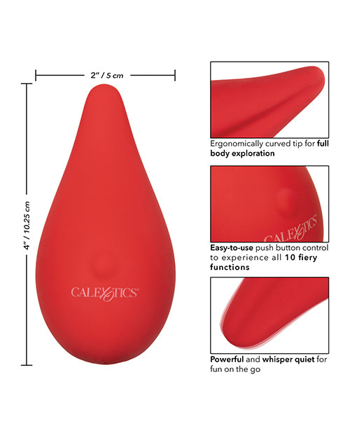 Red Hot Flicker Rechargeable Silicone Massager - Red