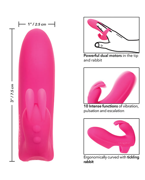 Mini Marvels Marvelous Pleasure Silicone Rechargeable Finger Massager - Pink