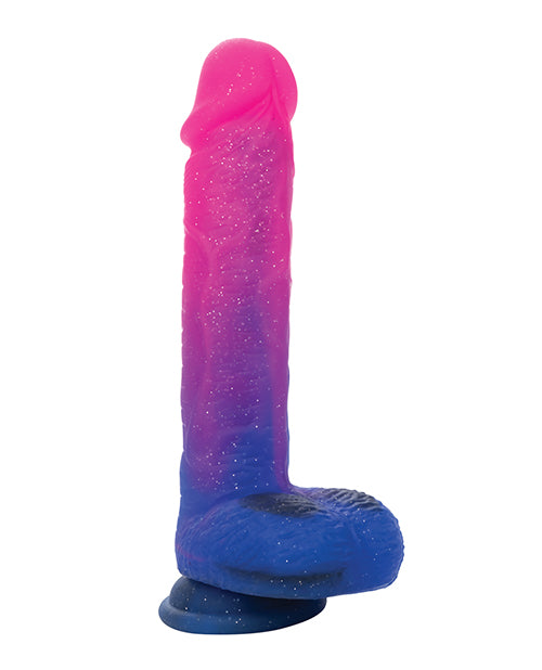 Naughty Bits Ombre Hombre XL Rechargeable Silicone Vibrating Dildo - Multicolor