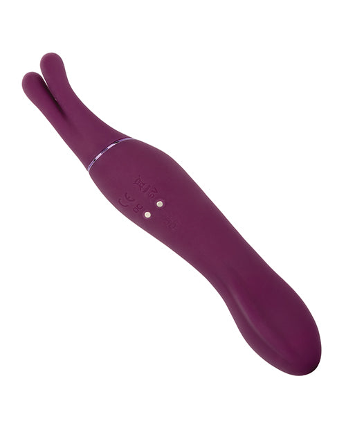 Tempt and Tease Sass Rechargeable Silicone Vibrator with Clitoral Stimulator - Purple