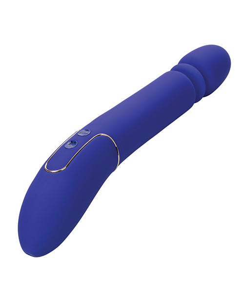 Shameless Slim Thumper Silicone Rechargeable Thrusting Vibrator - Blue