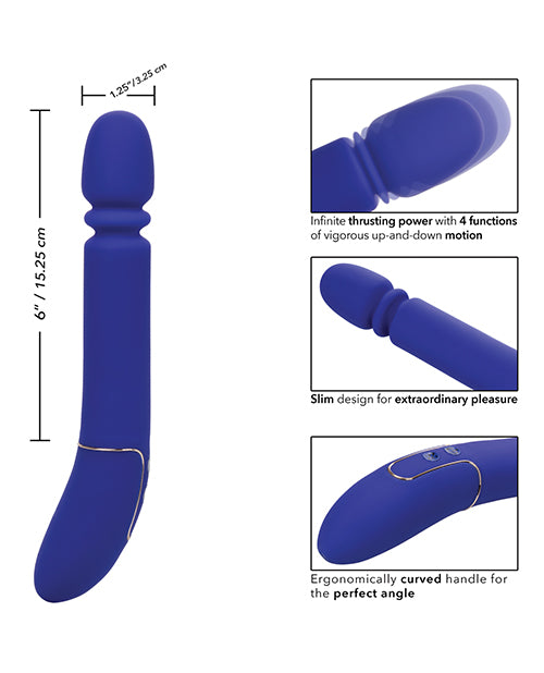 Shameless Slim Thumper Silicone Rechargeable Thrusting Vibrator - Blue