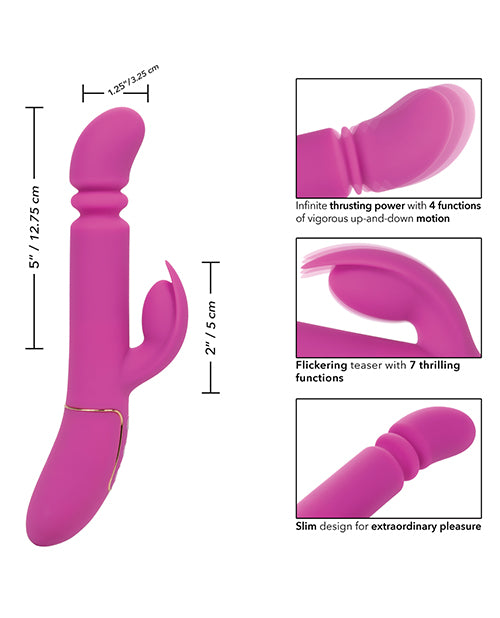 Shameless Slim Player Silicone Rechargeable Rabbit Vibrator - Fuchsia