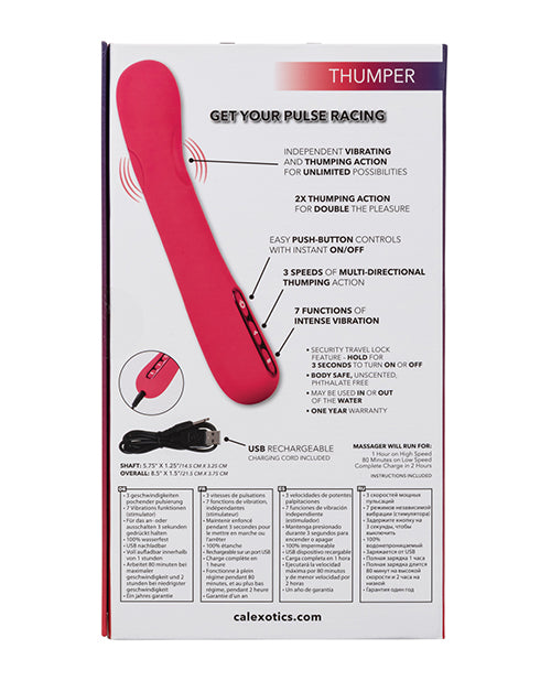 Throb Thumper Rechargeable Silicone Vibrator - Pink