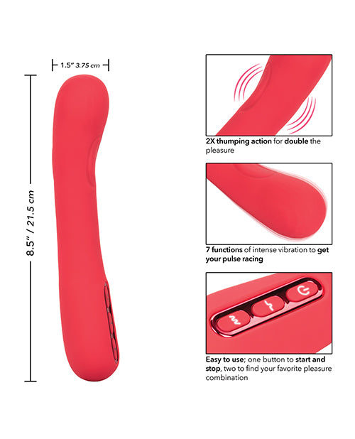 Throb Thumper Rechargeable Silicone Vibrator - Pink