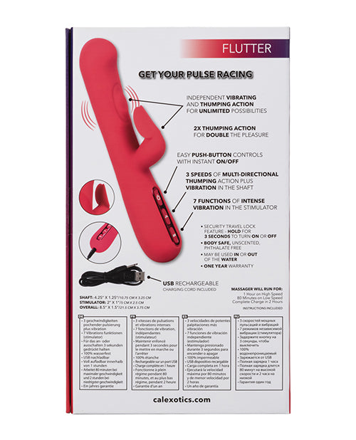 Throb Flutter Silicone Rechargeable Vibrator - Pink