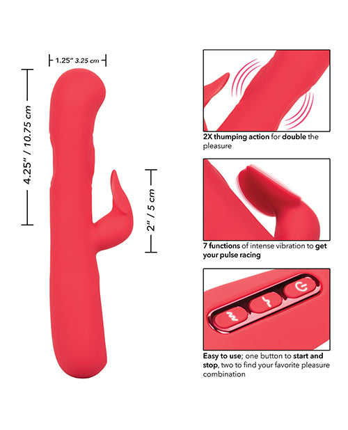 Throb Flutter Silicone Rechargeable Vibrator - Pink