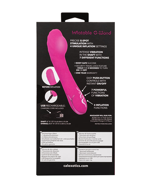 Insatiable G Inflatable G-Wand Silicone Rechargeable Vibrator - Pink