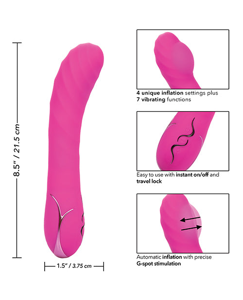 Insatiable G Inflatable G-Wand Silicone Rechargeable Vibrator - Pink