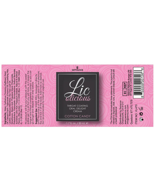 Licolicious Throat Coating Oral Delight Cream Cotton Candy 1.7oz