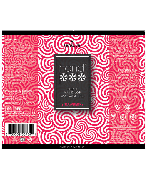 HandiPop Edible Hand Job Massage Gel Strawberry 4.2oz