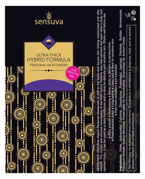 Sensuva Ultra Thick Hybrid Personal Moisturizer Lubricant 3.38oz
