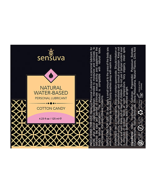 Sensuva Natural Water Based Cotton Candy Flavored Lubricant 4oz