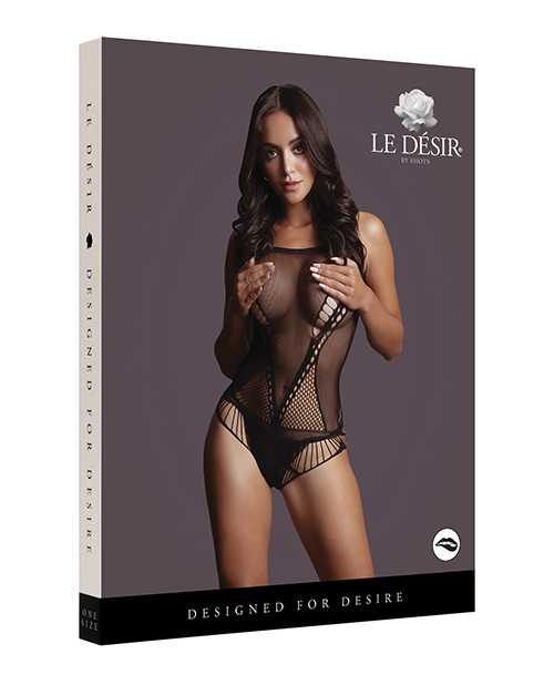Le Desir Contrast Net Teddy - O/S - Black