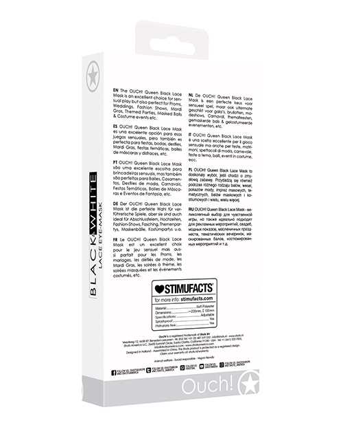 Ouch! Lace Eye-Mask Queen - Black