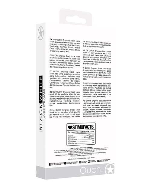 Ouch! Lace Eye-Mask Empress - Black