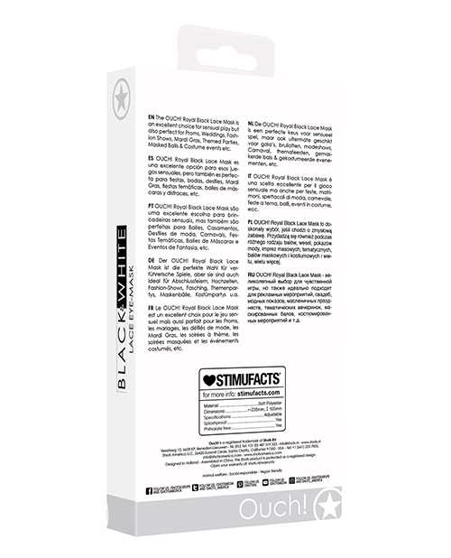 Ouch! Lace Eye-Mask Royal - Black