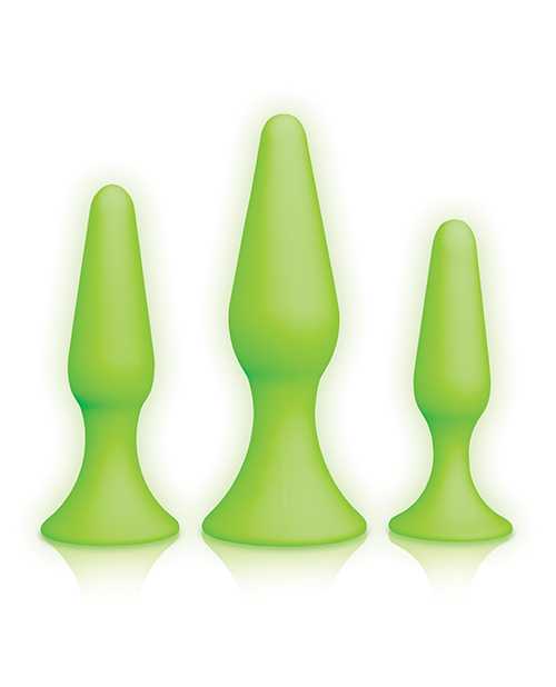 Ouch! Butt Plug Set Glow in the Dark - Green