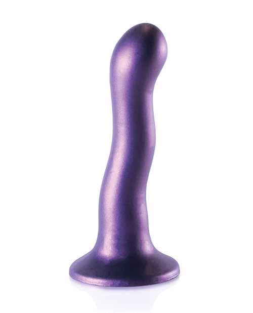 Ouch! Ultra Soft Curvy G-Spot Silicone Dildo 7in - Metallic Purple