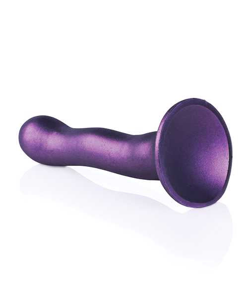 Ouch! Ultra Soft Curvy G-Spot Silicone Dildo 7in - Metallic Purple