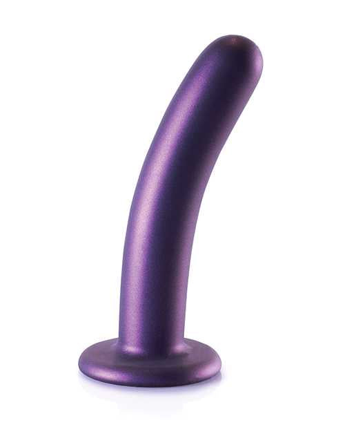Ouch! Smooth G-Spot Silicone Dildo 6in - Metallic Purple