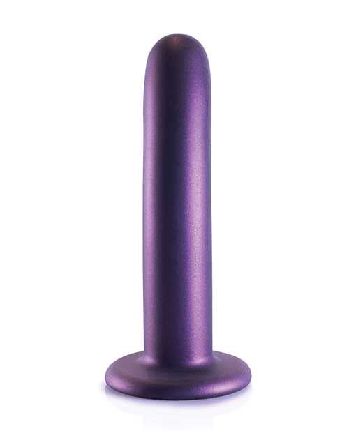 Ouch! Smooth G-Spot Silicone Dildo 6in - Metallic Purple
