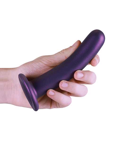 Ouch! Smooth G-Spot Silicone Dildo 6in - Metallic Purple