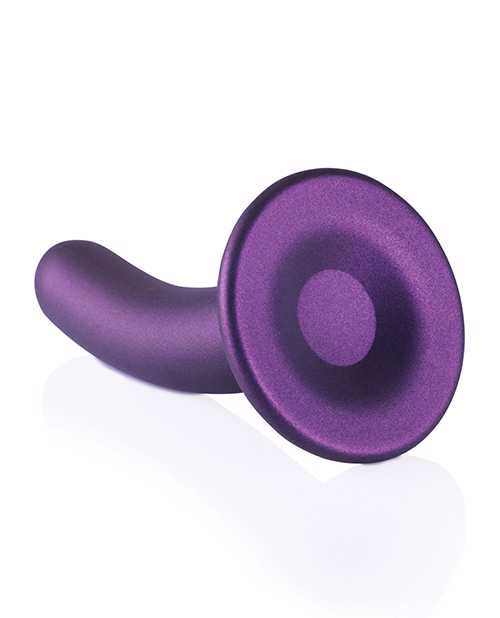 Ouch! Smooth G-Spot Silicone Dildo 6in - Metallic Purple