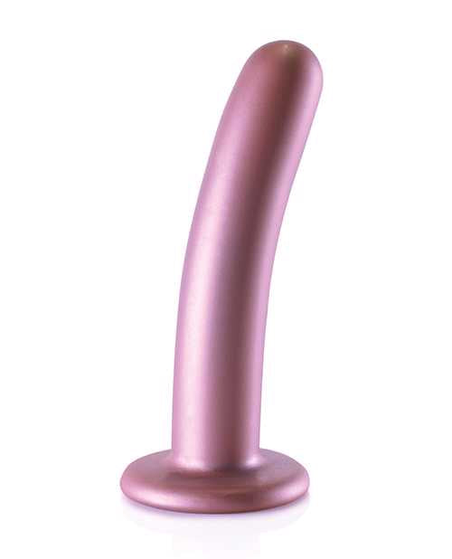 Ouch! Smooth G-Spot Silicone Dildo 6in - Metallic Rose Gold