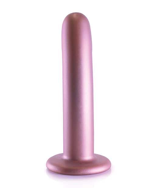 Ouch! Smooth G-Spot Silicone Dildo 6in - Metallic Rose Gold