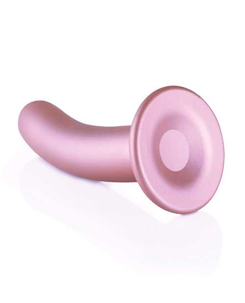 Ouch! Smooth G-Spot Silicone Dildo 6in - Metallic Rose Gold