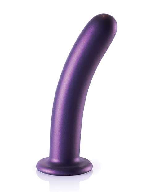 Ouch! Smooth G-Spot Silicone Dildo 7in - Metallic Purple