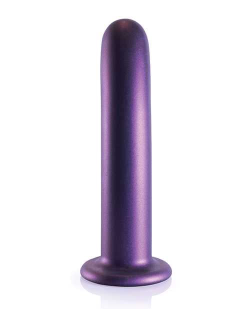 Ouch! Smooth G-Spot Silicone Dildo 7in - Metallic Purple