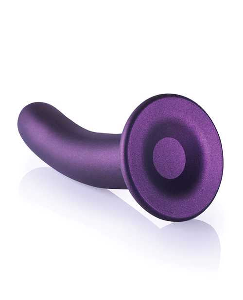 Ouch! Smooth G-Spot Silicone Dildo 7in - Metallic Purple