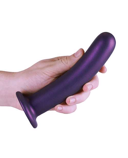 Ouch! Smooth G-Spot Silicone Dildo 7in - Metallic Purple