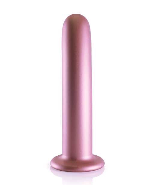 Ouch! Smooth G-Spot Silicone Dildo 7in - Metallic Rose Gold