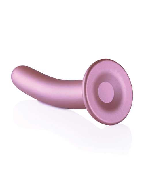 Ouch! Smooth G-Spot Silicone Dildo 7in - Metallic Rose Gold