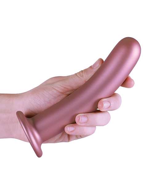 Ouch! Smooth G-Spot Silicone Dildo 7in - Metallic Rose Gold